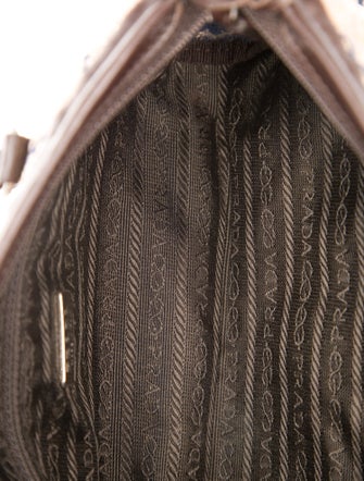 Prada Enameled Metal Triangle Top Handle Bag