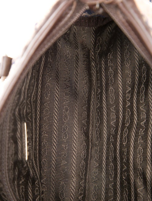 Prada Enameled Metal Triangle Top Handle Bag