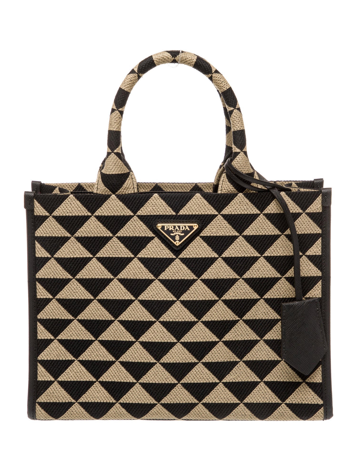 Prada Enameled Metal Triangle Symbole Small