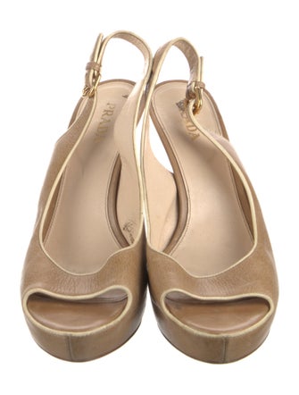 Prada Leather Slingback Sandals