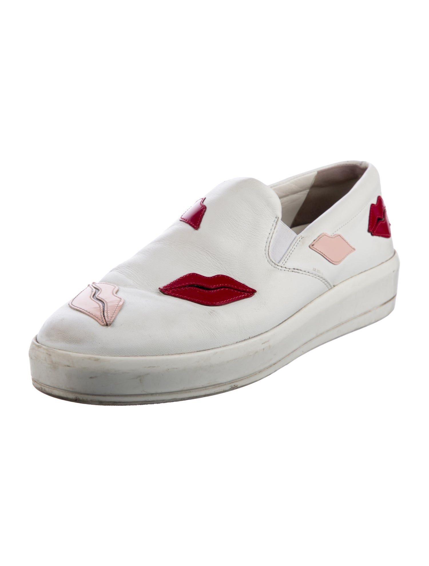 Prada Leather Graphic Print Sneakers