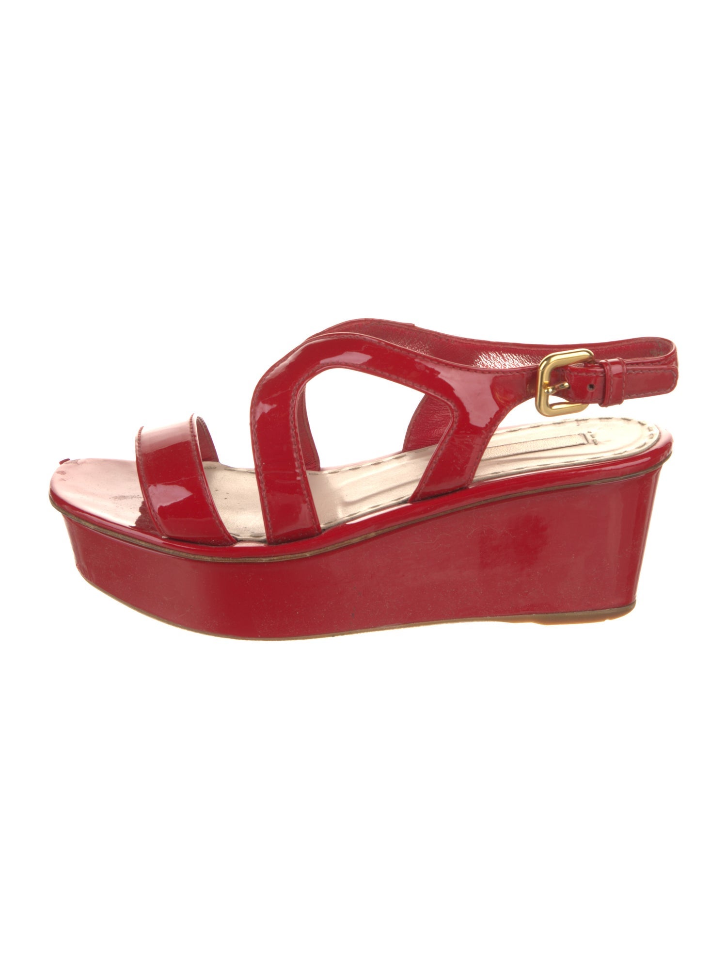 Prada Patent Leather Slingback Sandals