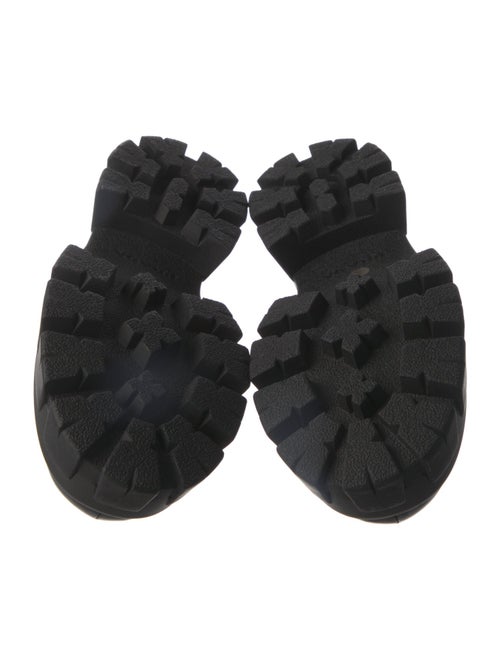 Prada Enameled Metal Triangle Patent Leather Loafers