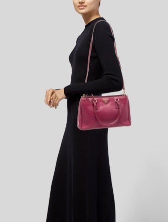 Prada Enameled Metal Triangle Top Handle Bag