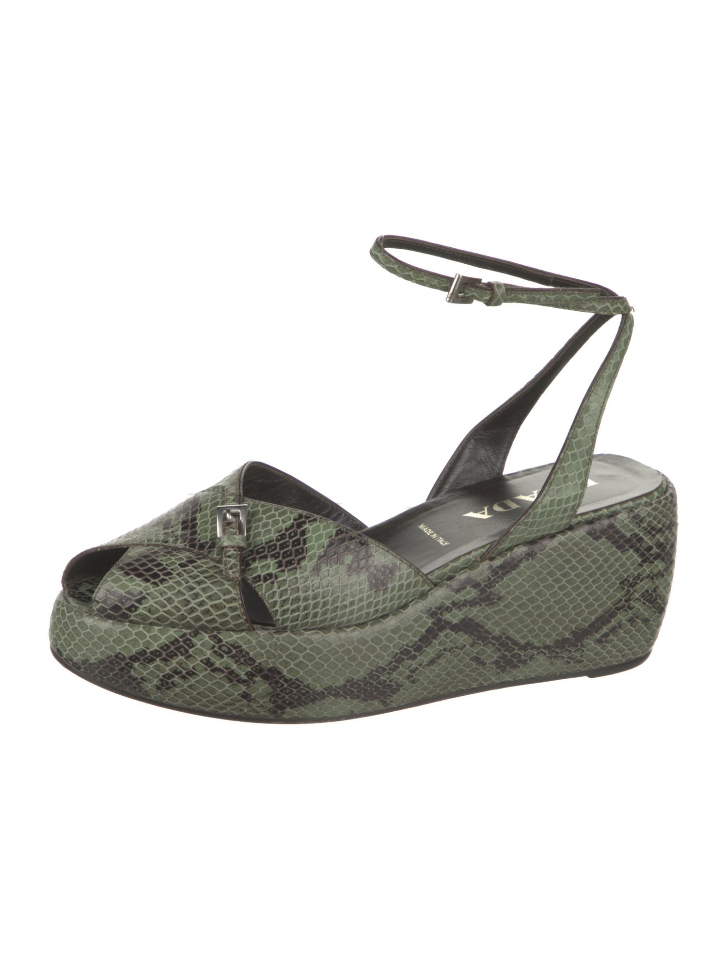 Prada Leather Printed Pumps