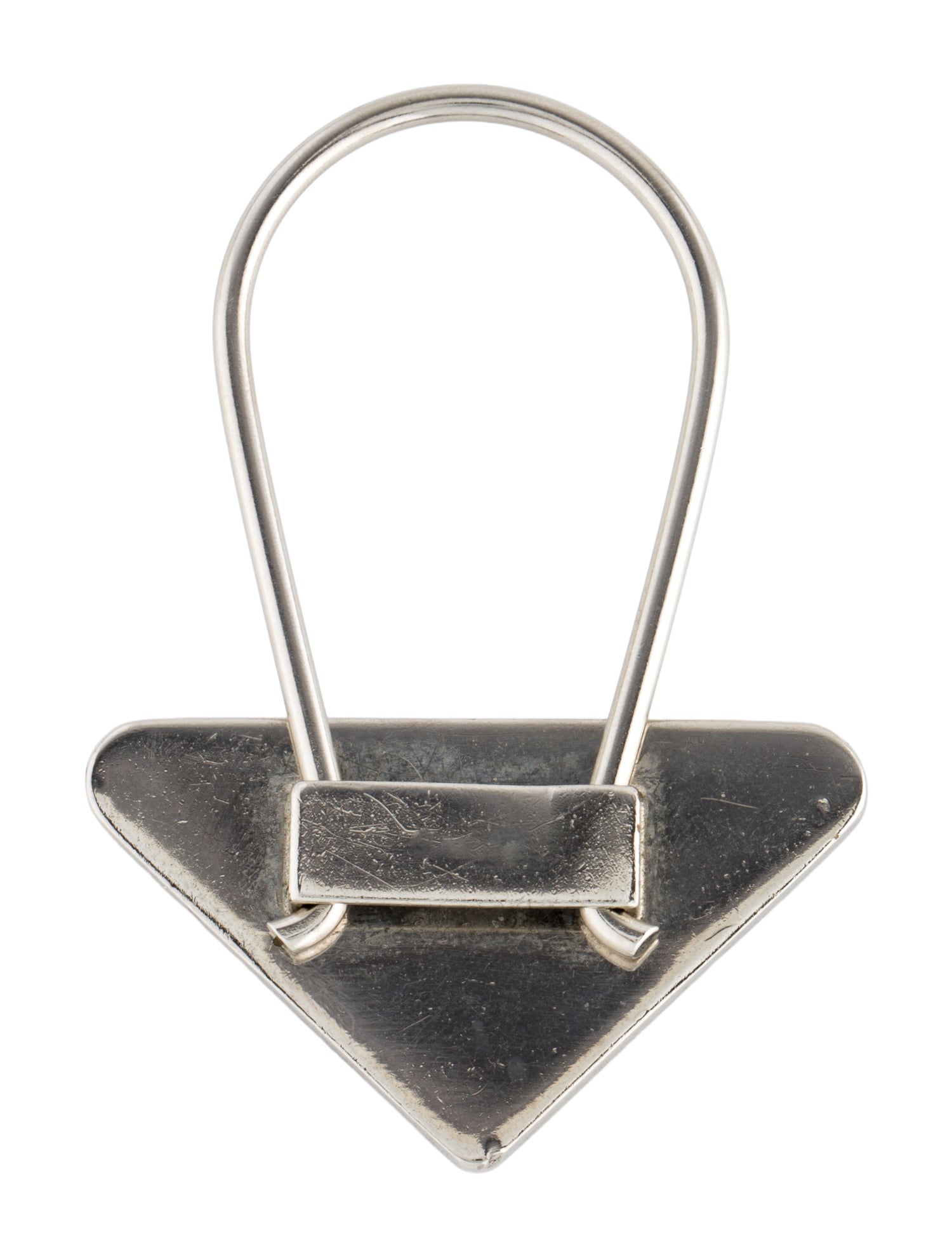 Prada Triangle Logo Metal Bag Charm Keyring