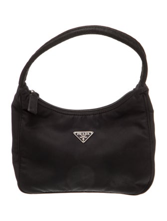 Prada Enameled Metal Triangle Top Handle Bag