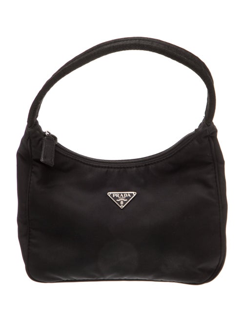 Prada Enameled Metal Triangle Top Handle Bag
