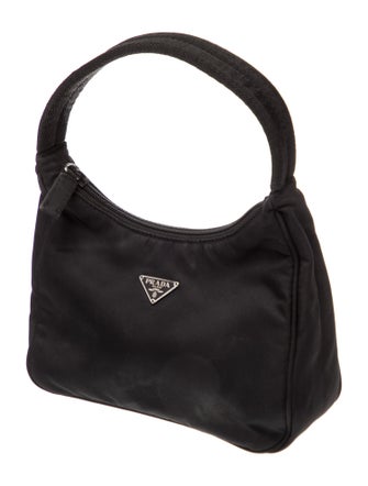 Prada Enameled Metal Triangle Top Handle Bag