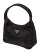 Prada Enameled Metal Triangle Top Handle Bag