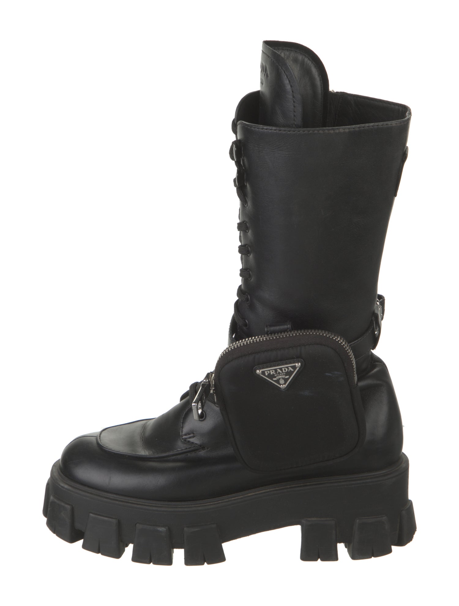 Prada Leather Combat Boots