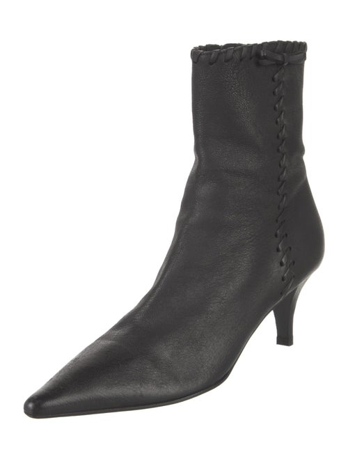 Prada Leather Whipstitch Trim Sock Boots