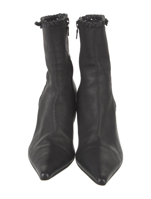 Prada Leather Whipstitch Trim Sock Boots