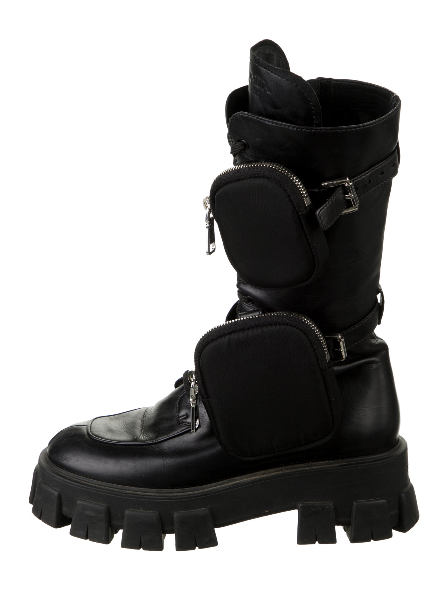 Prada Leather Combat Boots