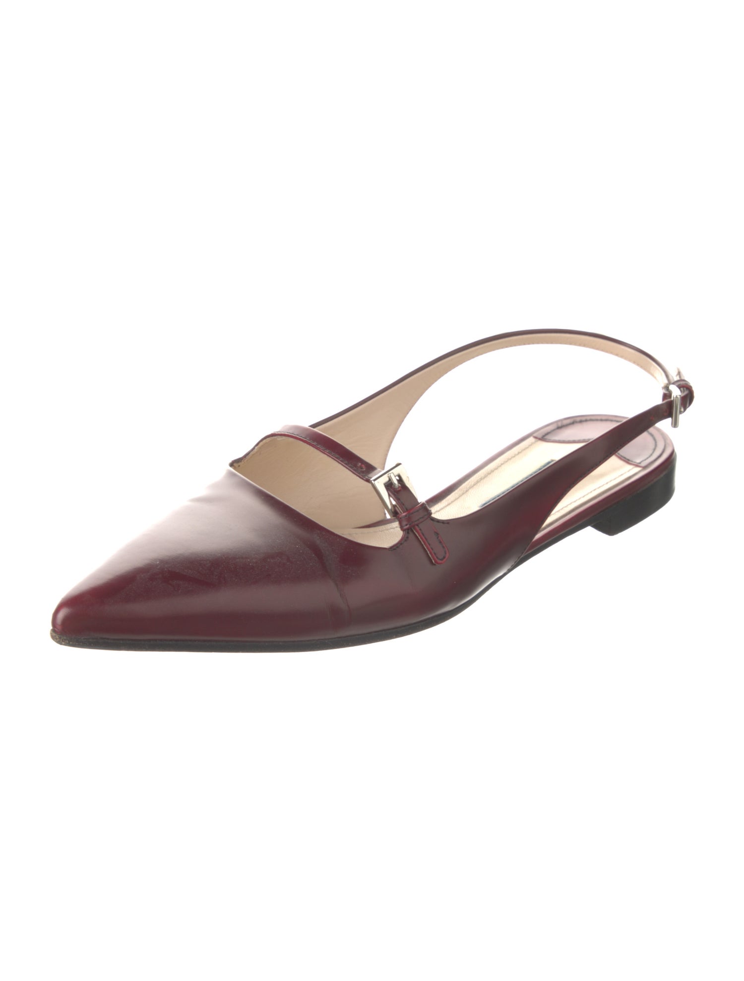 Prada Leather Slingback Flats