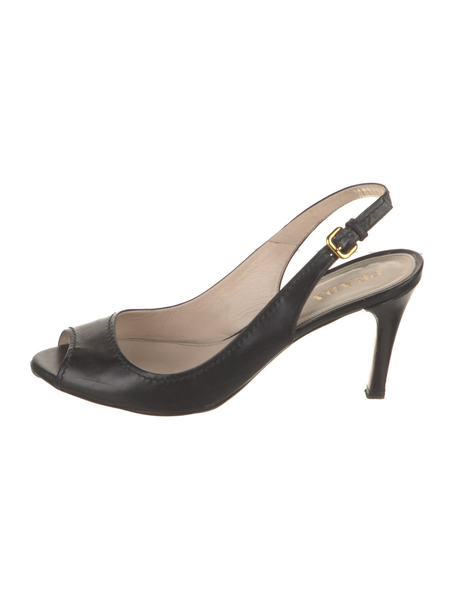 Prada Leather Slingback Sandals