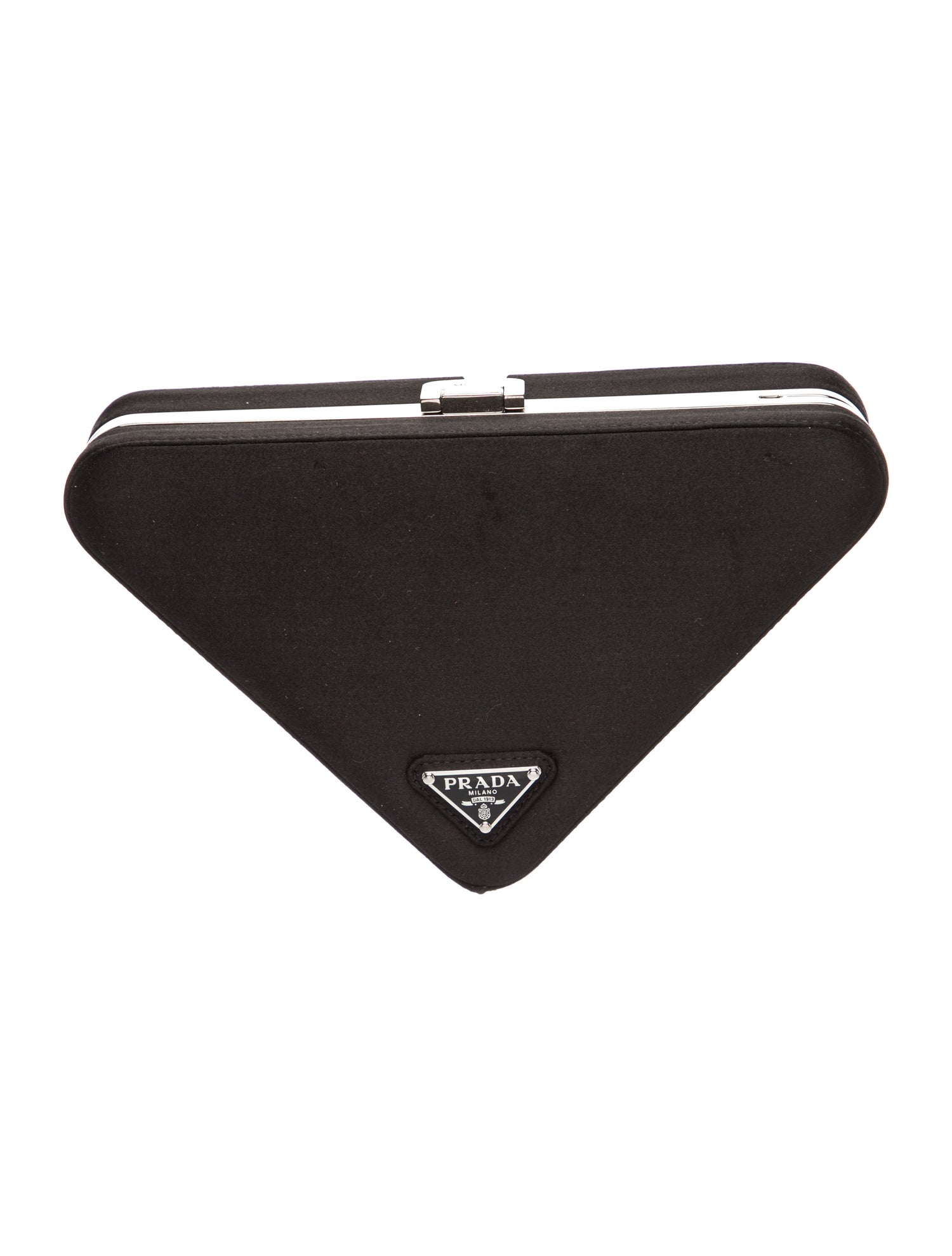 Prada Enameled Metal Triangle Pouch