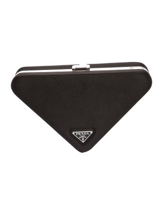 Prada Enameled Metal Triangle Pouch