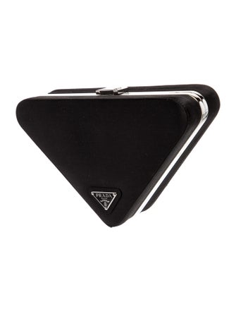 Prada Enameled Metal Triangle Pouch