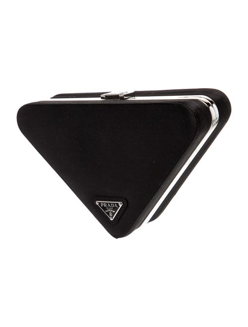 Prada Enameled Metal Triangle Pouch