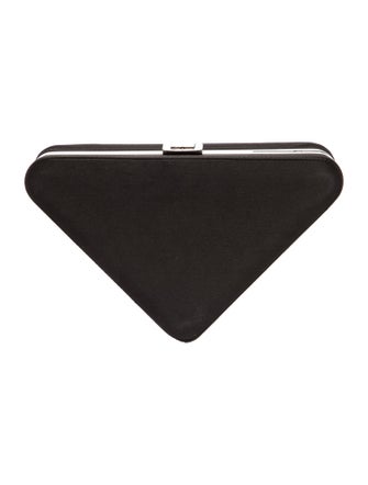 Prada Enameled Metal Triangle Pouch