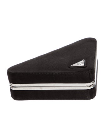 Prada Enameled Metal Triangle Pouch