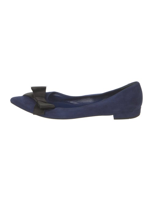 Prada Suede Bow Accents Flats