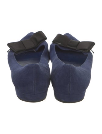 Prada Suede Bow Accents Flats