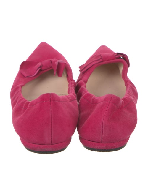 Prada Suede Bow Accents Ballet Flats