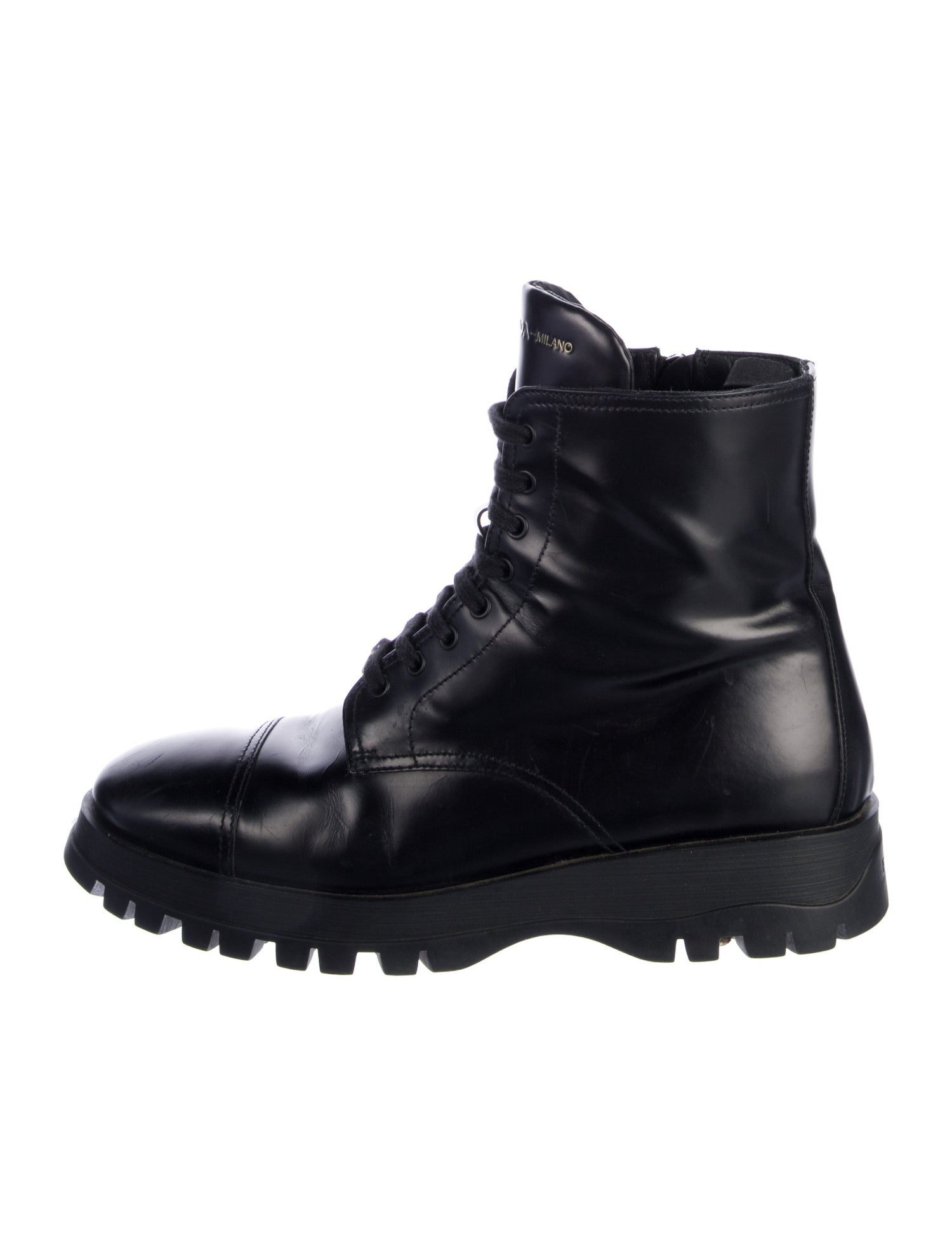 Prada Leather Combat Boots