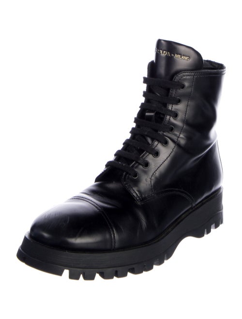 Prada Leather Combat Boots