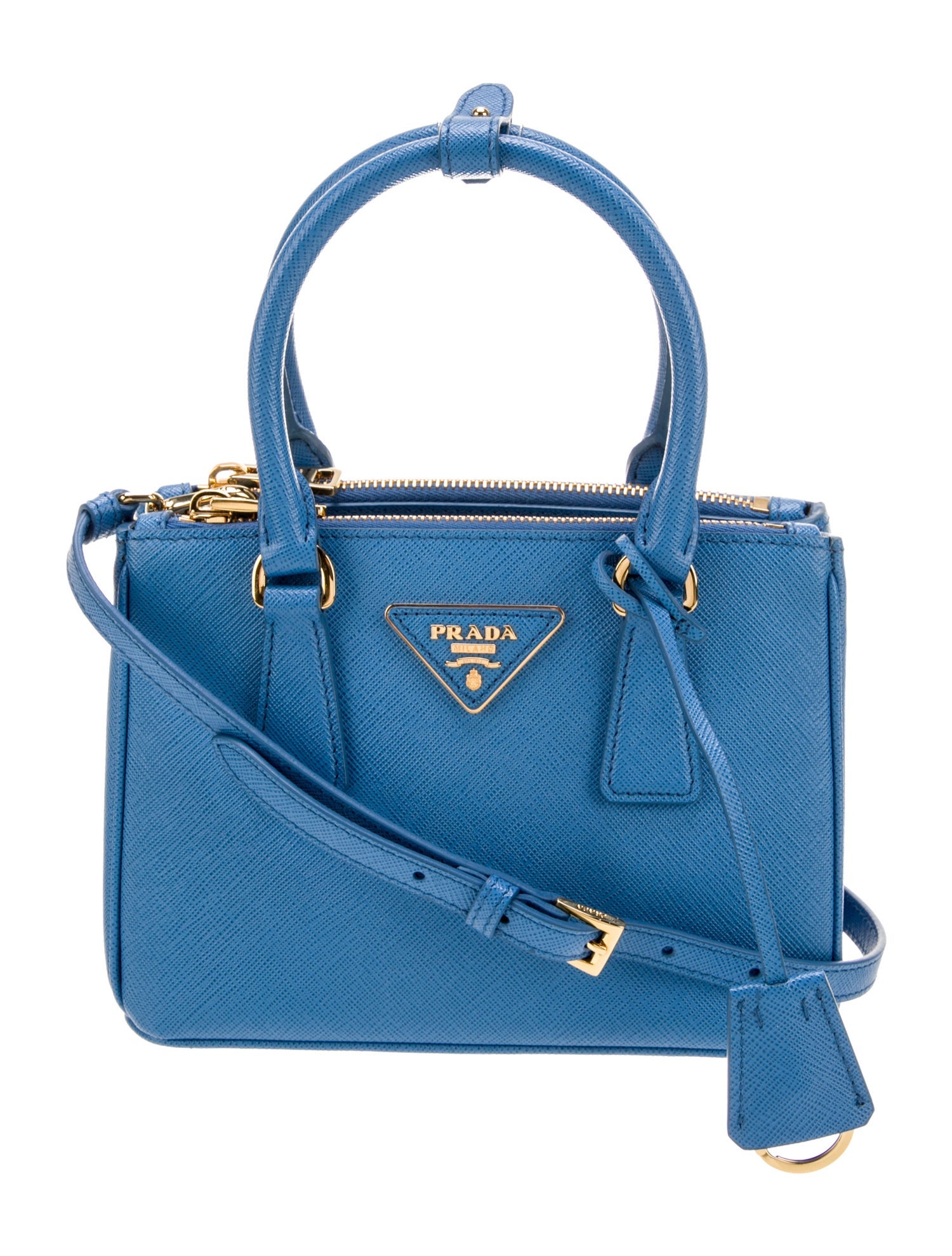 Prada Saffiano Leather Galleria Double Zip Mini