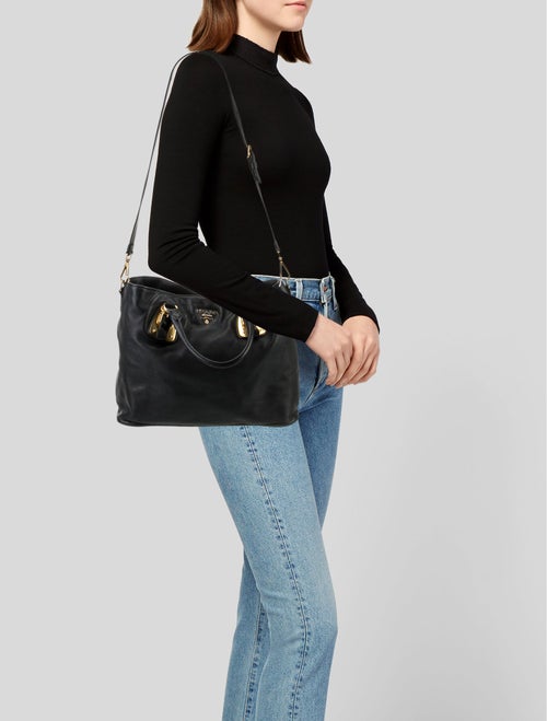 Prada Leather Top Handle Bag