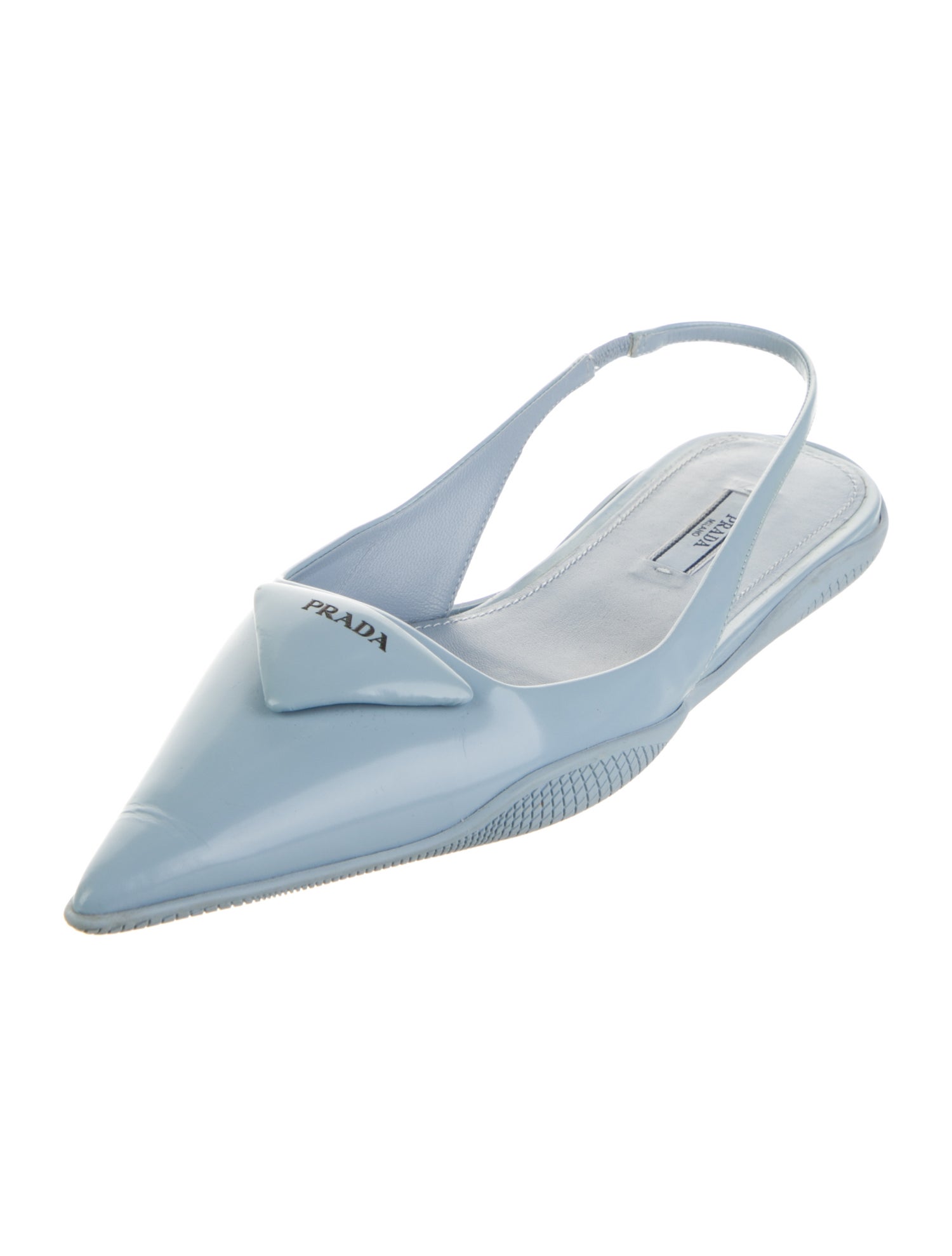 Prada Leather Slingback Flats