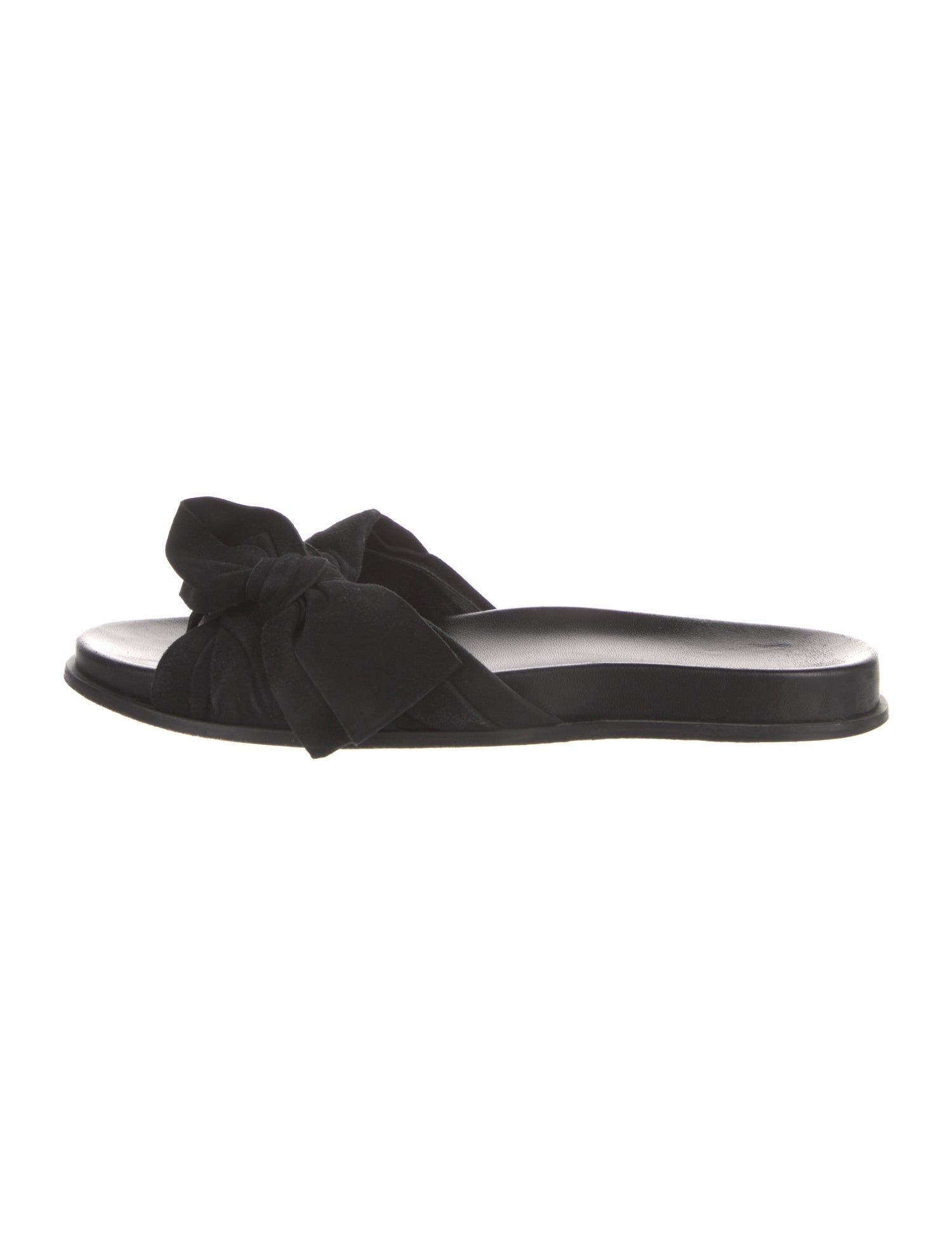 Prada Leather Bow Accents Slides