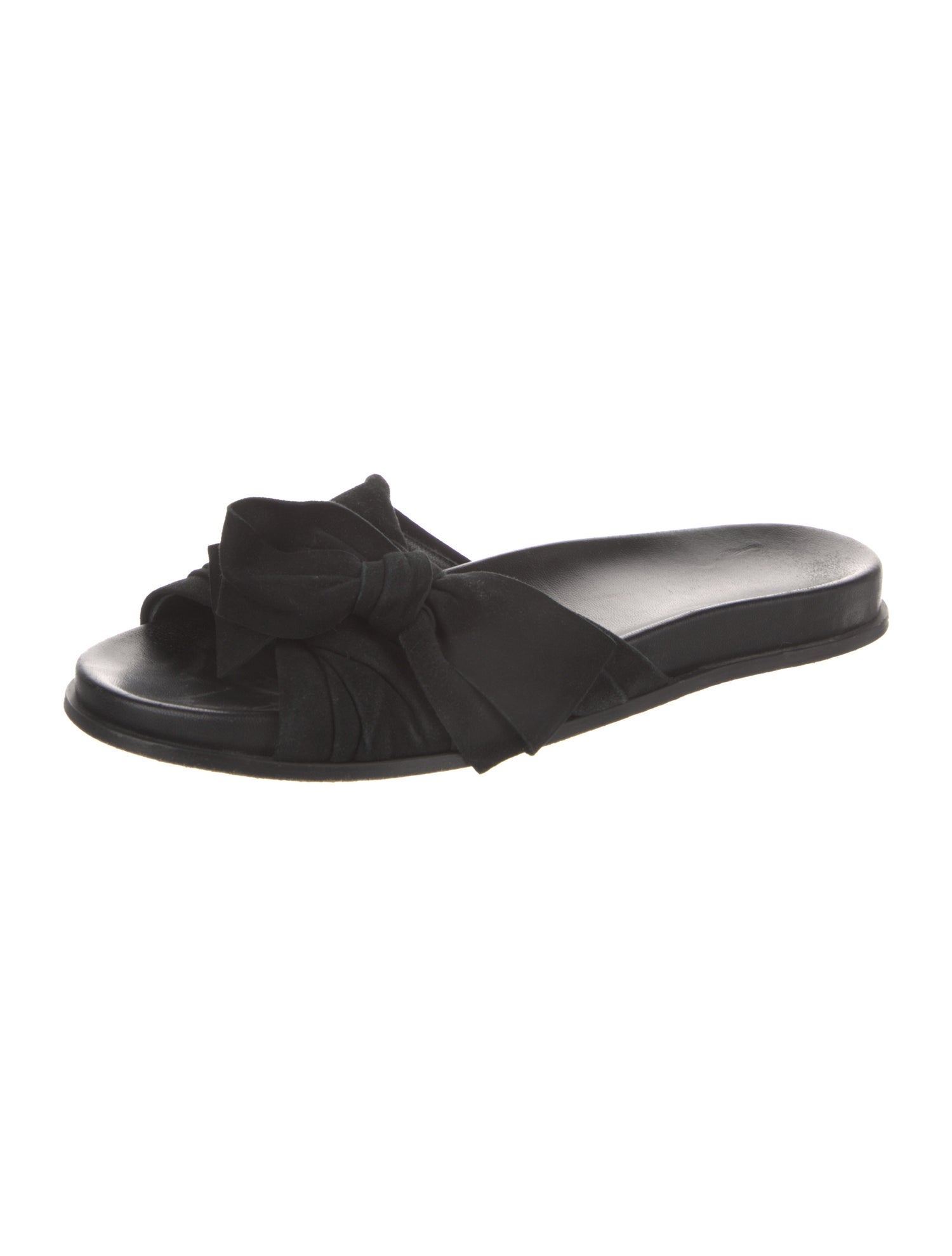 Prada Leather Bow Accents Slides