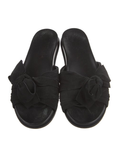 Prada Leather Bow Accents Slides