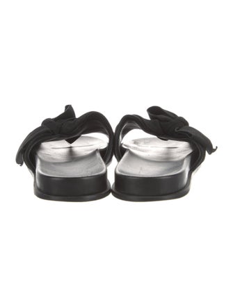 Prada Leather Bow Accents Slides
