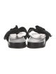 Prada Leather Bow Accents Slides