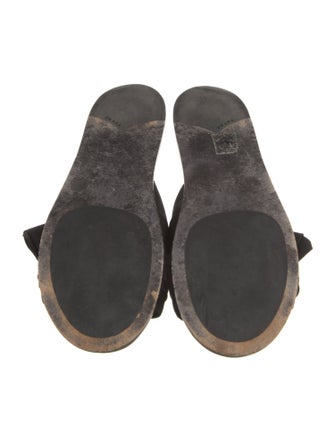 Prada Leather Bow Accents Slides