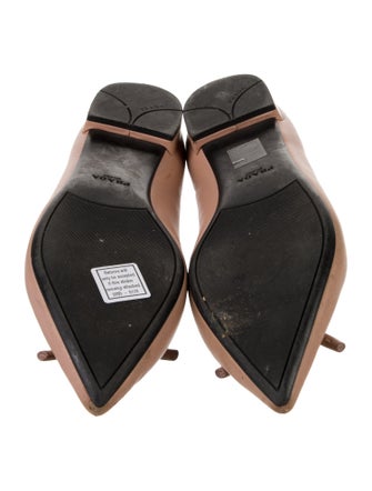 Prada Leather Bow Accents Ballet Flats