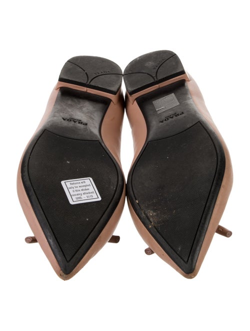 Prada Leather Bow Accents Ballet Flats
