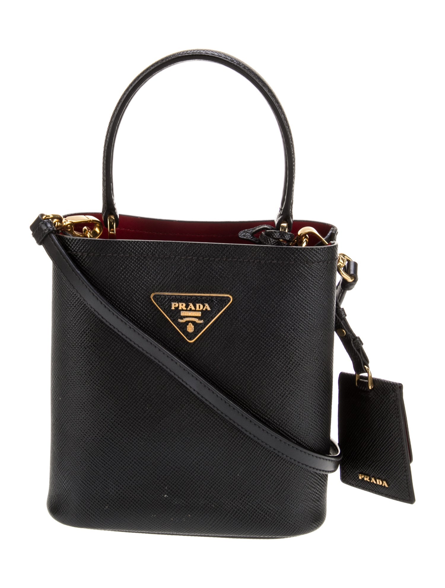 Prada Saffiano Cuir Leather Panier Small