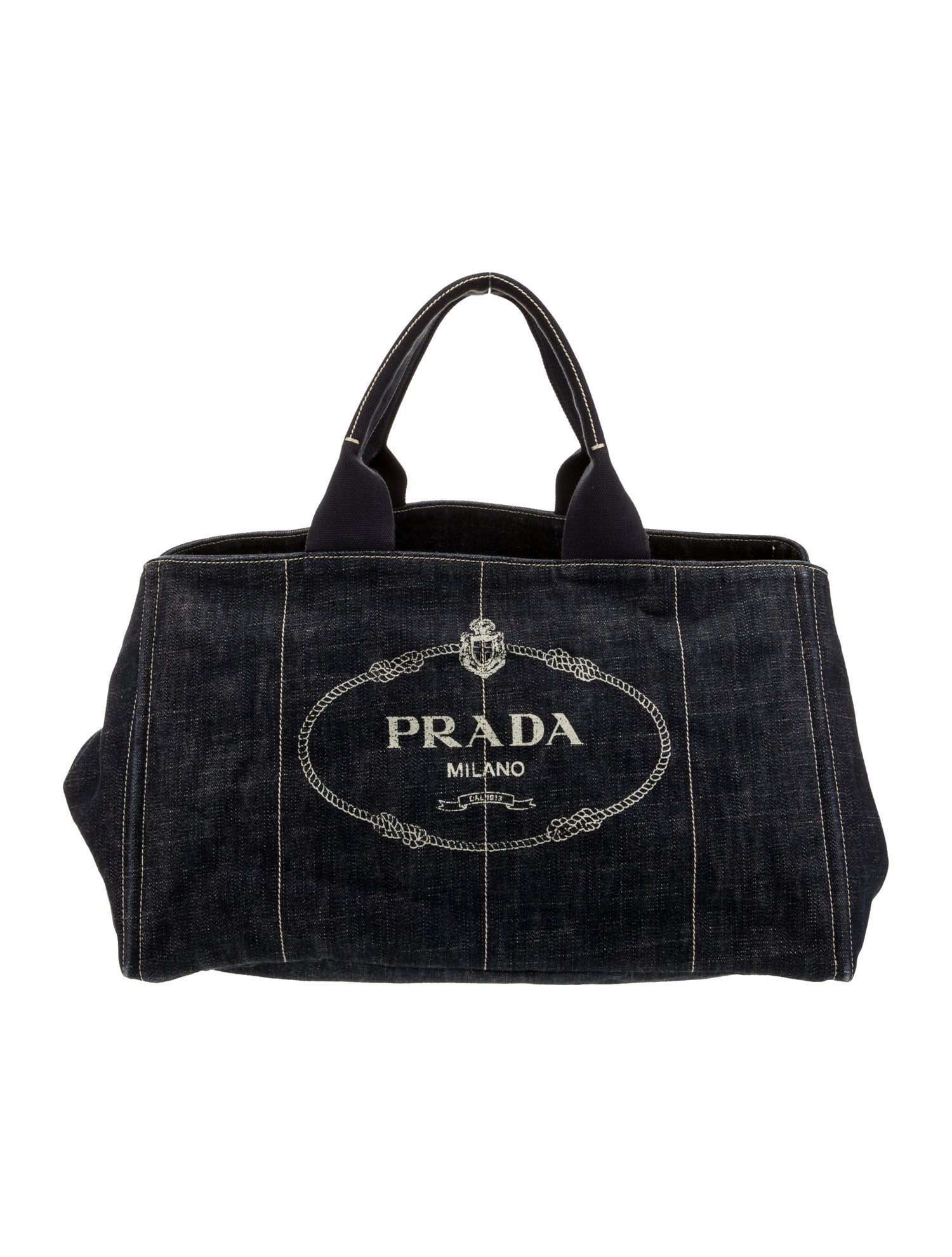 Prada Canvas Grommet Canapa Large