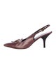 Prada Leather Tassel Accents Slingback Pumps