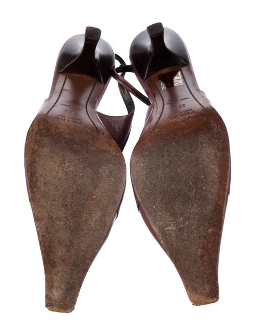 Prada Leather Tassel Accents Slingback Pumps