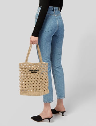 Prada Raffia Grass Bucket Bag