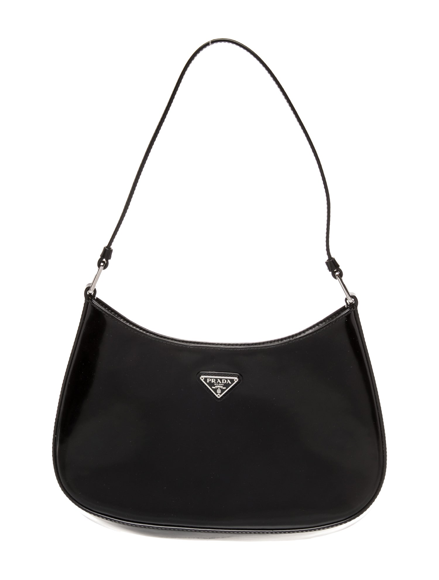 Prada Enameled Metal Triangle Cleo