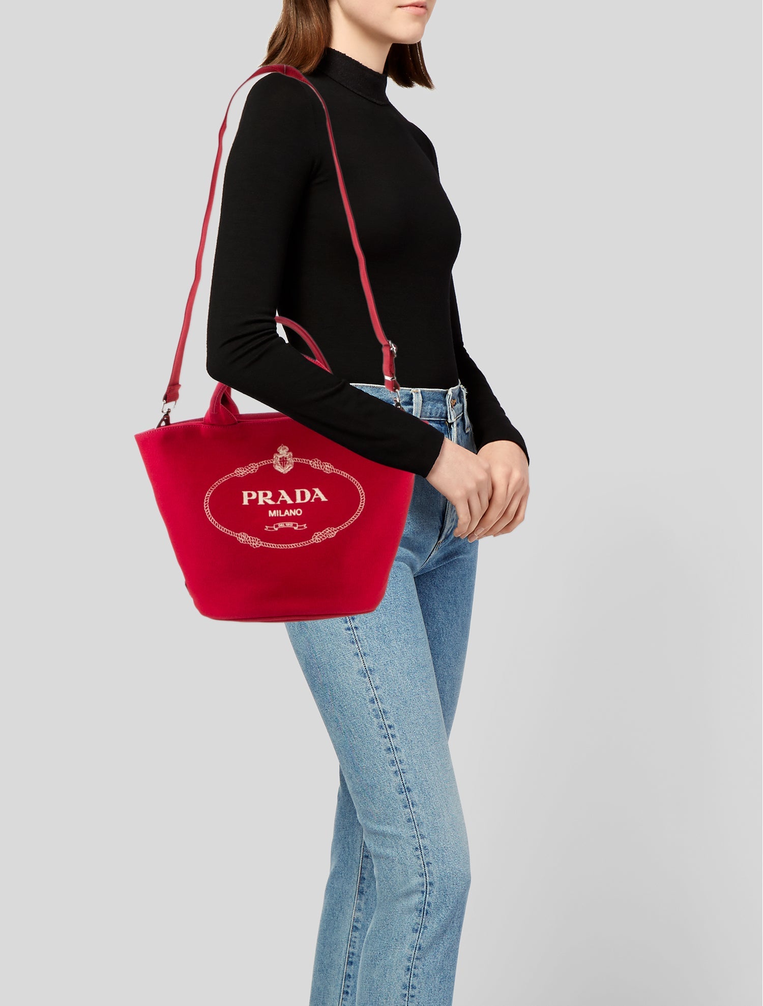 Prada Enameled Metal Triangle Tote