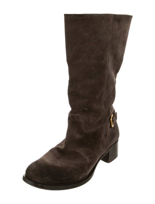Prada Suede Moto Boots